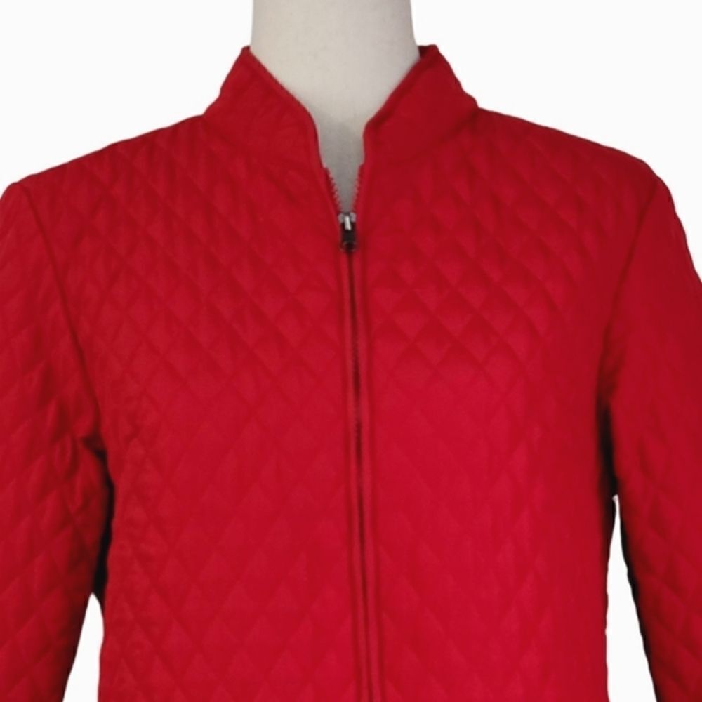 Briggs New York Red Quilted  Zip Lightweight Barn Jacket Size PM - Picture 5 of 8